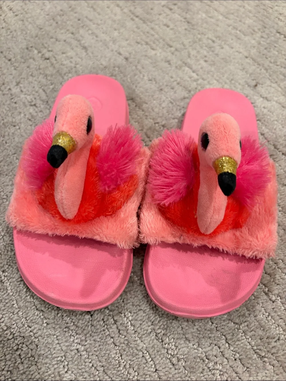 Kids TY Flamingo Slide Sandals - Pink SZ 1-3